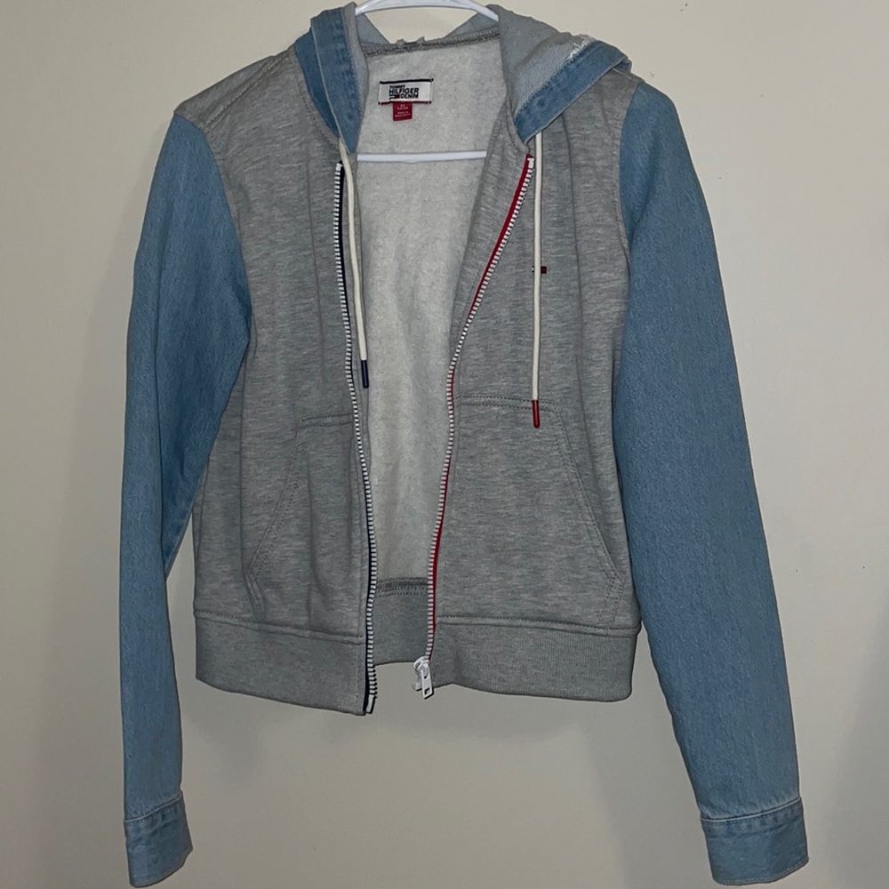 Denim and sweater jean jacket